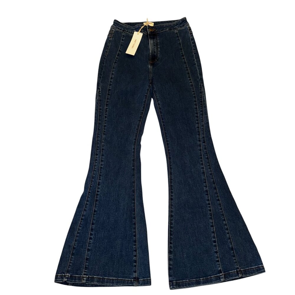 NWT DRIFTWOOD JEANS Medium Wash Veda X Harmony Flare Leg Jeans Size 28 - Picture 4 of 14